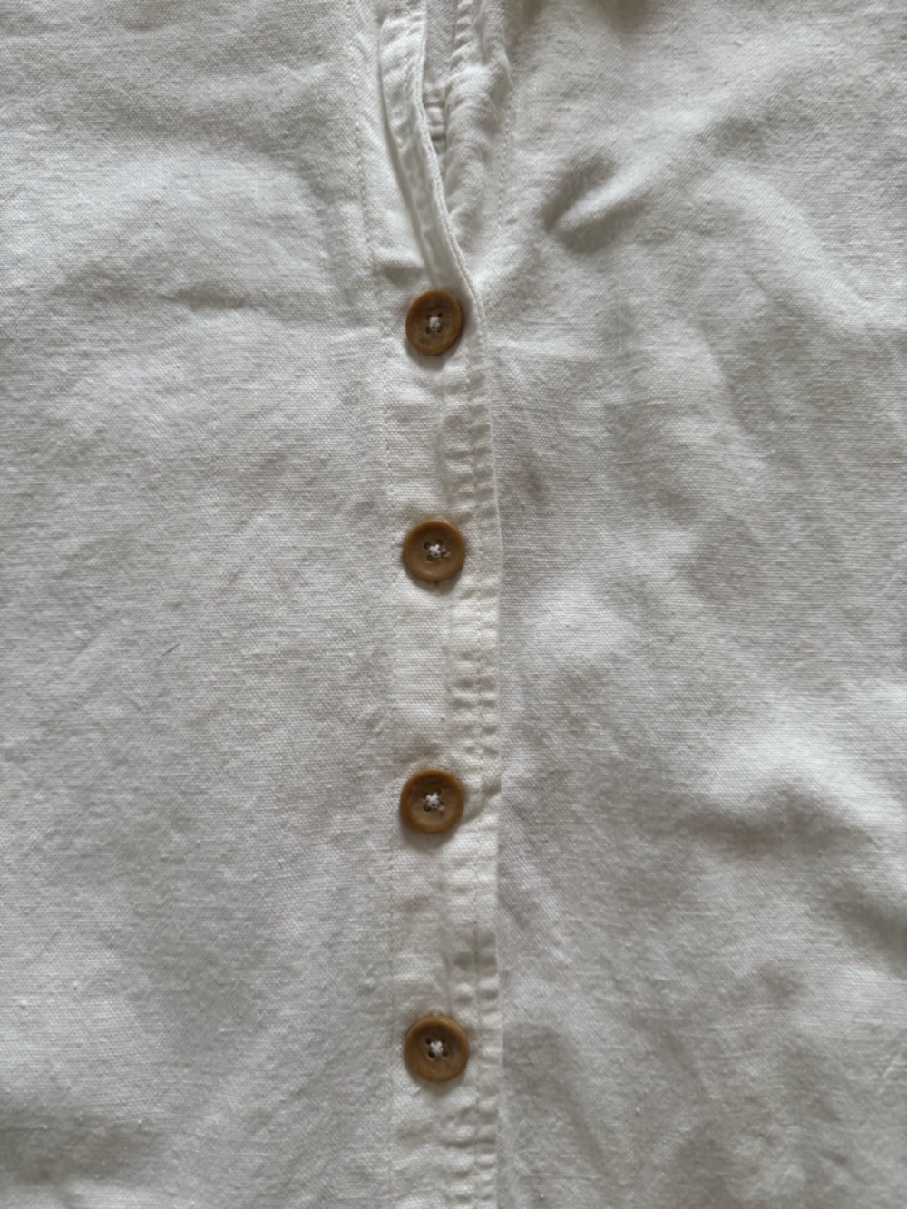 Pilcro Ivory Button-Front Linen Shirt Dress - Picture 2 of 8